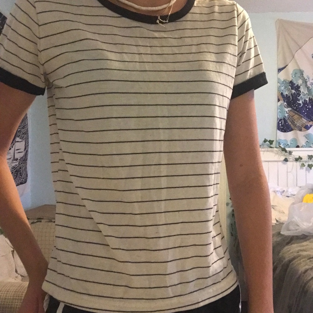 Stripped short sleeve tee